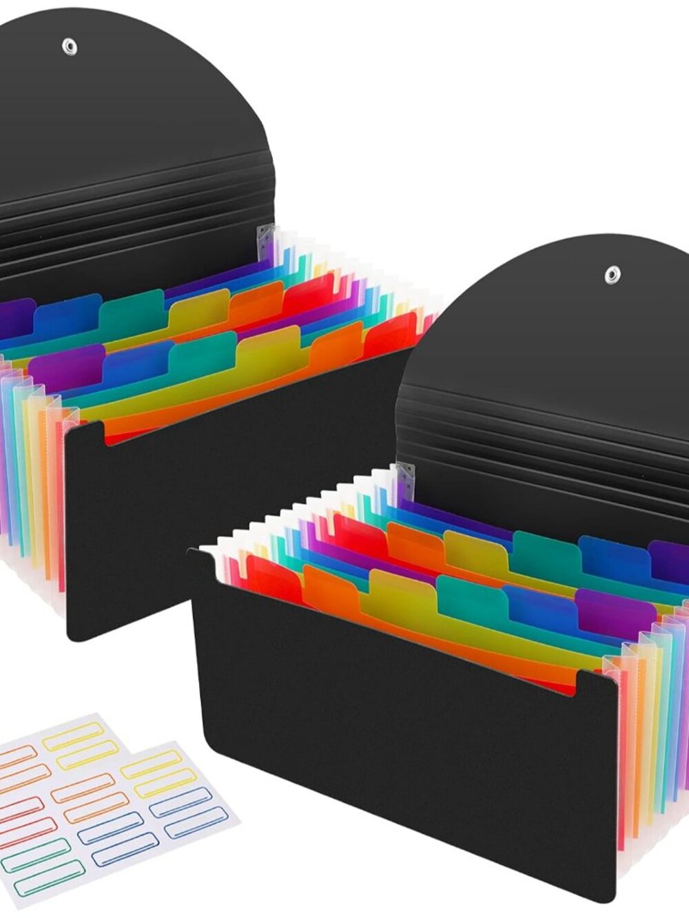 2 Pack 13 Pockets A6 Mini Coupon Organizer Wallet, Expandable Accordion File Org